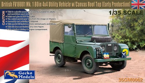 Przejdź do produktu Gecko Models 35GM0062 - 1:35 British FV18001 Mk.1 80in 4x4 Utility Vehicle w/ Canvas Roof Top Early Prod
