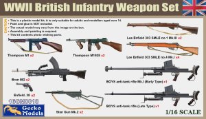 Gecko Models 16GM0018 - 1:16 WWII British Infantry Weapon Set