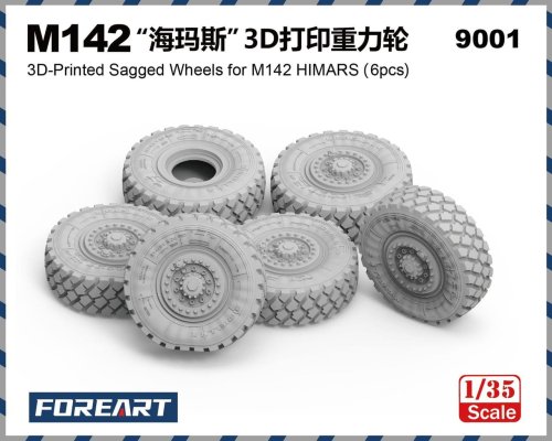 Przejdź do produktu Fore Art 9001 - 1:35 M142 HIMARS 3D-Printed Sagged Wheels 6pcs