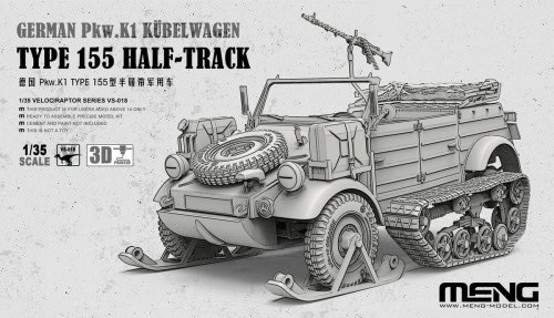 Przejdź do produktu Meng Model VS018 - 1:35 German Pkw.K1 Kübelwagen Type 155 Half-Track