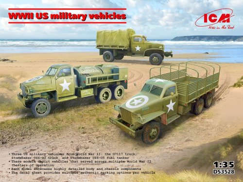 Przejdź do produktu ICM DS3528 - 1:35 WWII US military vehicles G7117, Studebaker US6-U3, Studebaker US6-U5