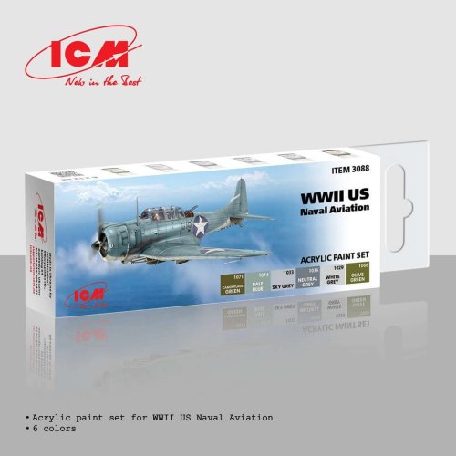 Przejdź do produktu ICM 3088 - Zestaw farb WWII US Naval Aviation