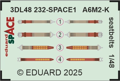 Przejdź do produktu Eduard 3DL48232 - 1:48 A6M-2K seatbelts Space 3D Decals