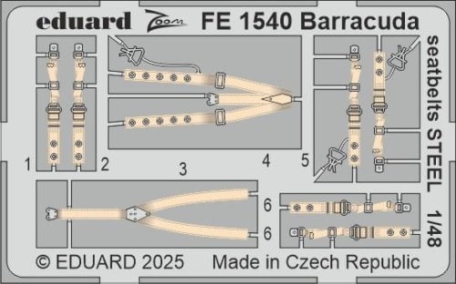 Przejdź do produktu Eduard FE1540 - 1:48 Barracuda seatbelts - Steel