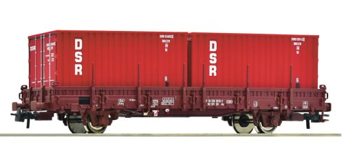 Przejdź do produktu Roco 6600138 H0 - Wagon towarowy platforma typu Ks, DR, z kontenerami DSR, ep.IV
