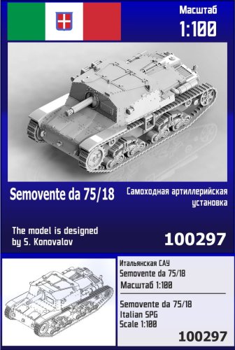 Przejdź do produktu Zebrano Z100-297 - 1:100 Semovente da 75/18 Italian SPG