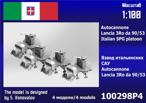 Przejdź do produktu Zebrano 100-298P4 - 1:100 Autocannone Lancia 3Ro da 90/53 Italian SPG Platoon 4 pcs