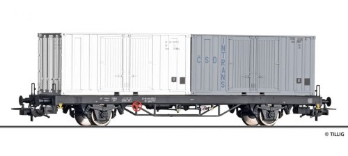 Przejdź do produktu Tillig 77073 H0 - Wagon platforma typu Lgkks 4444, DR, ep.IV z dwoma kontenerami