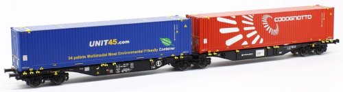 Przejdź do produktu Acme 40394 H0 - Wagon podwójna platforma typu Sggmrs, PKP Cargo, ep.VI z kontenerami Codognotto i Unit45