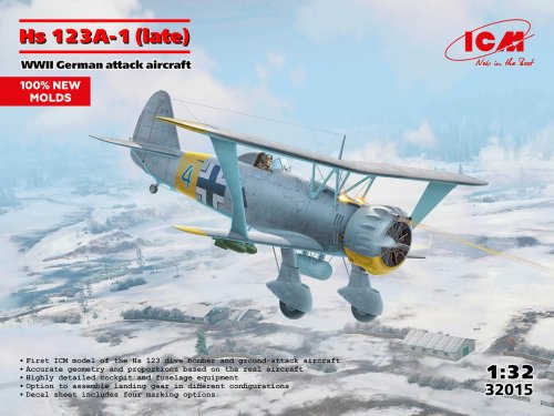 Przejdź do produktu ICM 32015 - 1:32 Hs 123A-1 late - WWII German attack aircraft