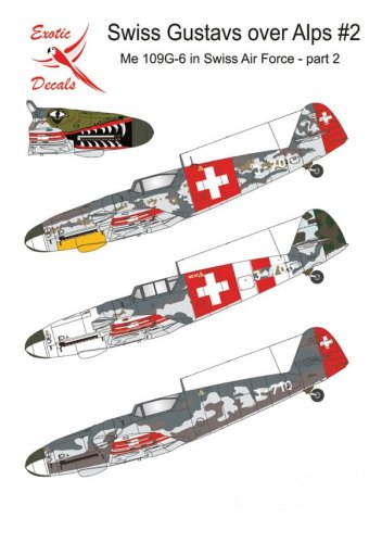 Przejdź do produktu Exotic Decals 32021 - 1:32 Swiss Gustavs Over Alps #2 Me 109G-6 in Swiss Air Force - Part 2