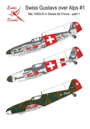 Przejdź do produktu Exotic Decals 32020 - 1:32 Swiss Gustavs Over Alps #1 Me 109G-6 in Swiss Air Force - Part 1