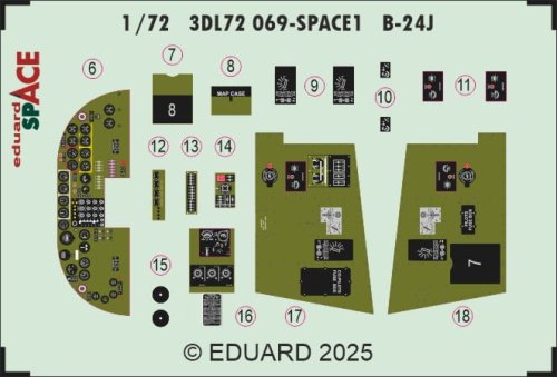 Przejdź do produktu Eduard 3DL72069 - 1:72 B-24J Space 3D Decals + PE