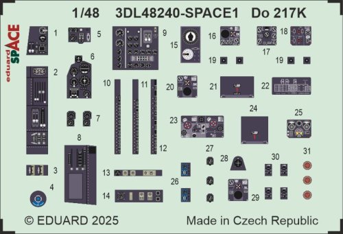 Przejdź do produktu Eduard 3DL48240 - 1:48 Do 217K Space 3D Decals + PE