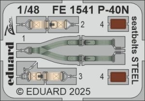 Eduard FE1541 - 1:48 P-40N seatbelts - Steel