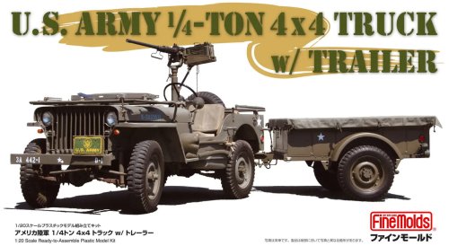 Przejdź do produktu Fine Molds 82002 - 1:20 US Army 1/4-ton 4x4 Truck w/ Trailer