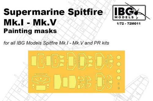 Przejdź do produktu IBG 72M011 - 1:72 Spitfire Mk.I / Mk.V / PR Painting Masks