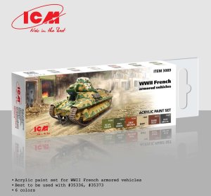 ICM 3089 - Zestaw farb WWII French Armored Vehicles