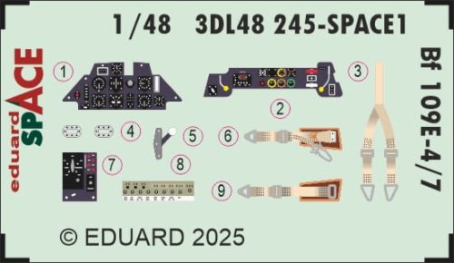 Przejdź do produktu Eduard 3DL48245 - 1:48 Bf 109E-4/7 Space 3D Decals