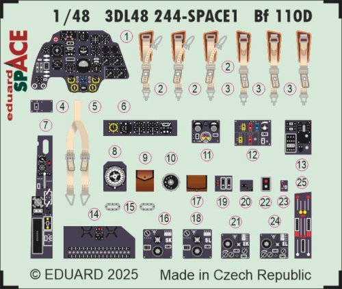 Przejdź do produktu Eduard 3DL48244 - 1:48 Bf 110D Space 3D Decals