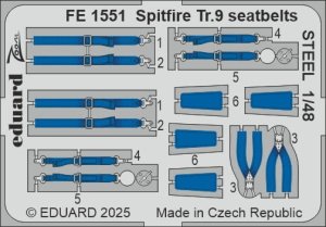 Eduard FE1551 - 1:48 Spitfire Tr.9 seatbelts - Steel