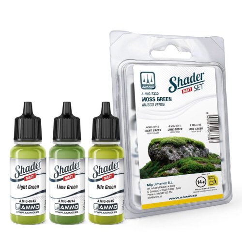Przejdź do produktu Ammo Mig 7330 - Zestaw farb Matt Shader Moss Green