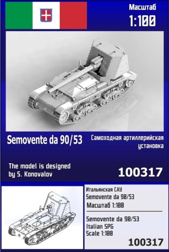 Przejdź do produktu Zebrano Z100-317 - 1:100 Semovente da 90/53 Italian SPG
