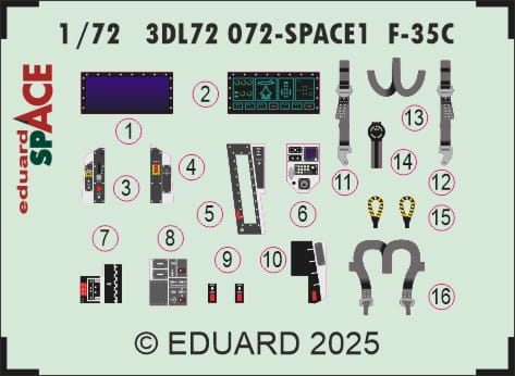 Przejdź do produktu Eduard 3DL72072 - 1:72 F-35C Space 3D Decals