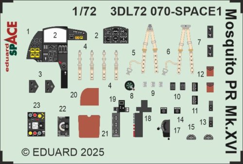 Przejdź do produktu Eduard 3DL72070 - 1:72 Mosquito PR Mk.XVI Space 3D Decals