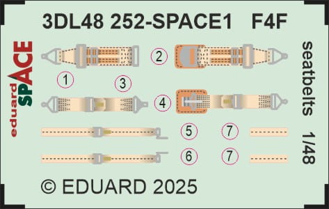 Przejdź do produktu Eduard 3DL48252 - 1:48 F4F seatbelts Space 3D Decals