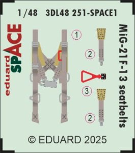 Eduard 3DL48251 - 1:48 MiG-21F-13 seatbelts Space 3D Decals