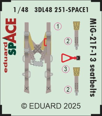 Przejdź do produktu Eduard 3DL48251 - 1:48 MiG-21F-13 seatbelts Space 3D Decals