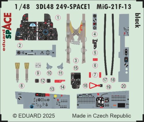 Przejdź do produktu Eduard 3DL48249 - 1:48 MiG-21F-13 black Space 3D Decals