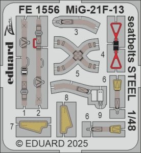 Eduard FE1556 - 1:48 MiG-21F-13 seatbelts - Steel