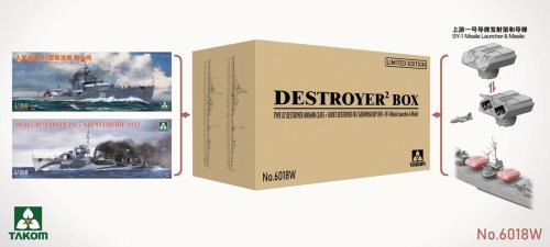 Przejdź do produktu Takom 6018W - 1:350 Destroyer 2 Box PLA Navy Type 07 Destroyer Anshan Class + Soviet Destroyer PR.7 Gremyashchiy 1942 + SY-1 Missile Launcher & Missile