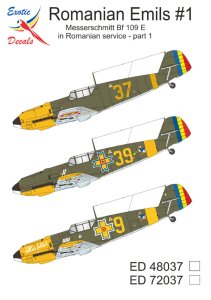 Exotic Decals 48037 - 1:48 Romanian Emils #1 Messerschmitt Bf 109 E in Romanian Service