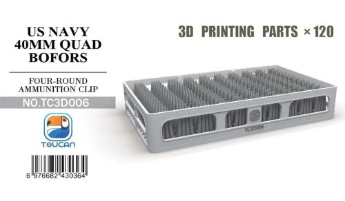 Przejdź do produktu Zimi Model Toucan 3D006 - 1:35 US Navy 40 mm Bofors Four-Round Ammunition Clip 120 pcs