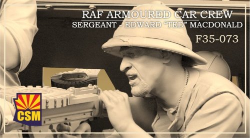Przejdź do produktu Copper State Models F35073 - 1:35 RAF Armoured Car Crew Sergeant Edward Ted MacDonald