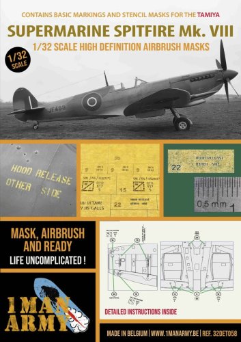Przejdź do produktu 1 Man Army 32DET058 - 1:32 Supermarine Spitfire Mk VIII (Tamiya)