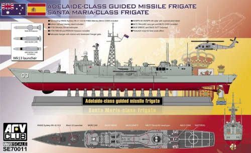 Przejdź do produktu AFV Club SE70011 - 1:700 Adelaide Class Guided Missile Frigate / Santa Maria Class Frigate