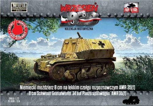 Przejdź do produktu First To Fight 124 - Wrzesień 1939 - 1:72 Niemiecki Moździerz 8 cm na Lekkim Czołgu Rozpoznawczym AMR 35 - Gazetka w zestawie z modelem