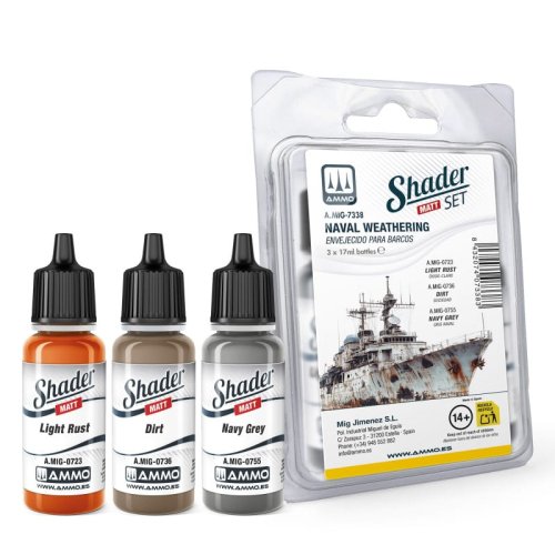 Przejdź do produktu Ammo Mig 7338 - Zestaw farb Matt Shader Naval Weathering