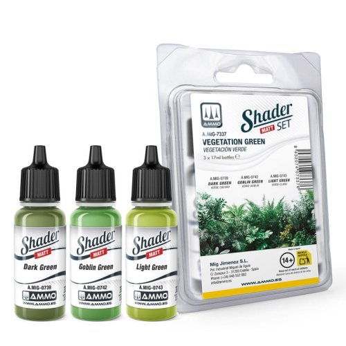 Przejdź do produktu Ammo Mig 7337 - Zestaw farb Matt Shader Vegetation Green