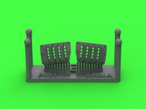 Master AM-72-173 - 1:72 P-51 Mustang - pokrywa wlotu powietrza do gaźnika - typ z żaluzjami dla RAF - wersja B - do modelu Arma Hobby