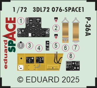 Przejdź do produktu Eduard 3DL72076 - 1:72 P-36A Space 3D Decals