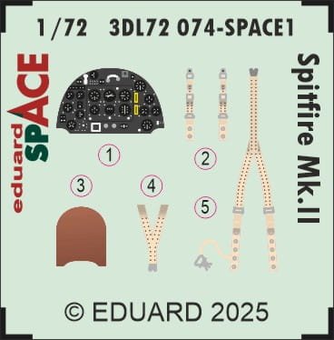 Przejdź do produktu Eduard 3DL72074 - 1:72 Spitfire Mk.II Space 3D Decals