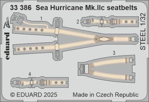 Przejdź do produktu Eduard 33386 - 1:32 Sea Hurricane Mk.IIc seatbelts - Steel