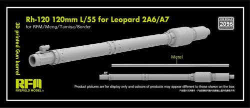 Przejdź do produktu Rye Field Model 2095 - 1:35 Rh-120 120 mm L/55 for Leopard 2A6/7 3D Printed Gun Barrel