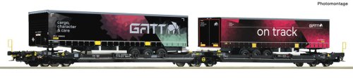 Przejdź do produktu Roco 6600170 H0 - Podwójny wagon platforma typu T3000e z naczepami, TX Logistik, ep.VI