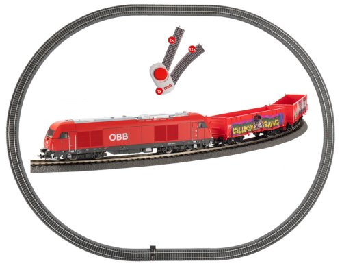 Przejdź do produktu Piko 57033 H0 - Kolejka elektryczna z lokomotywą Rh 2016 i wagonami węglarkami ÖBB